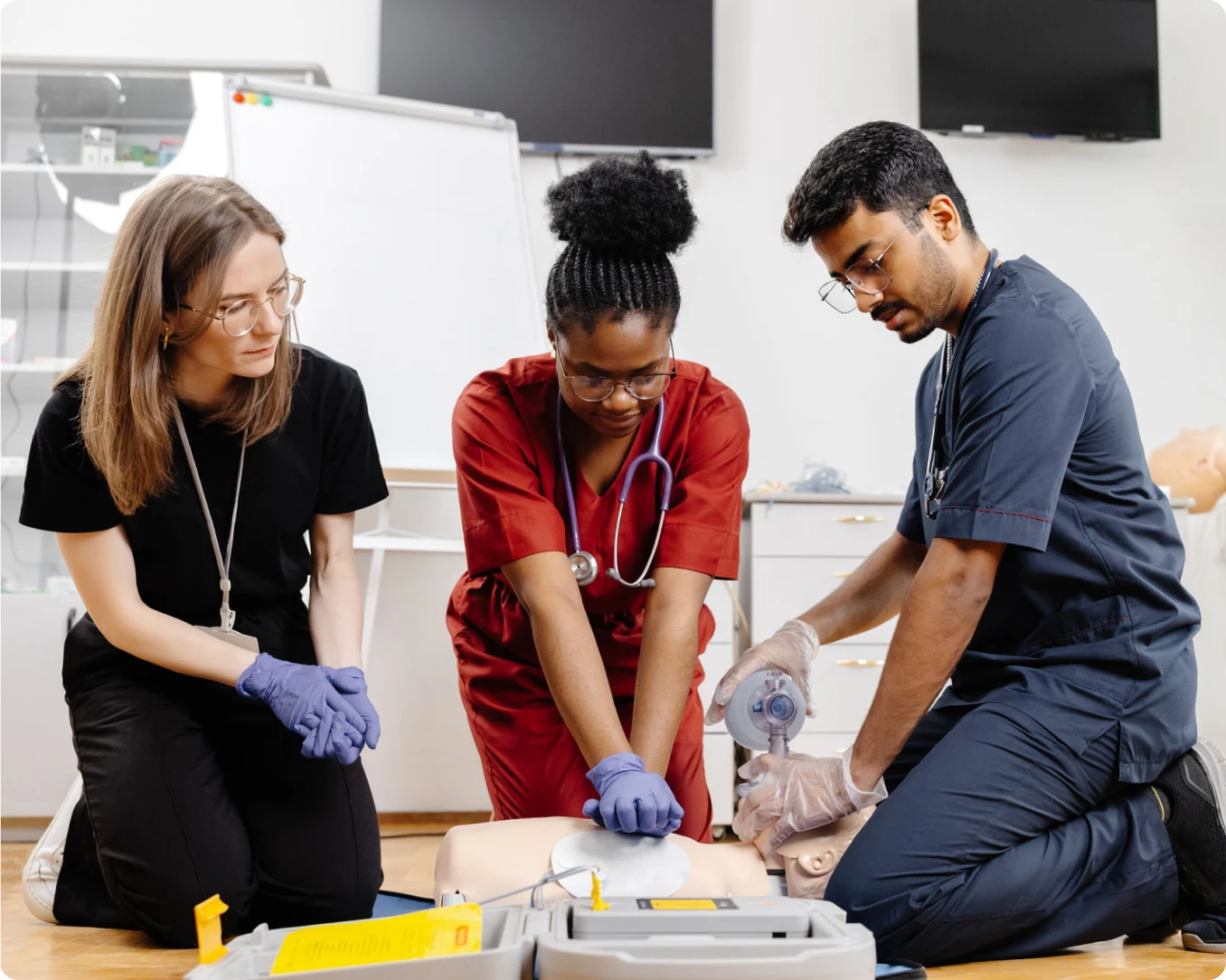 Group learning emergency medical procedures